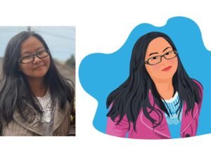 Girl image to vector illustration — галерија