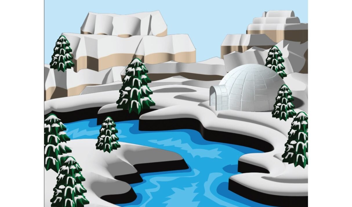 3D сцена со иглу