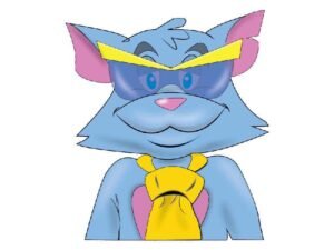 Illustration of Cat with moving had — галерија